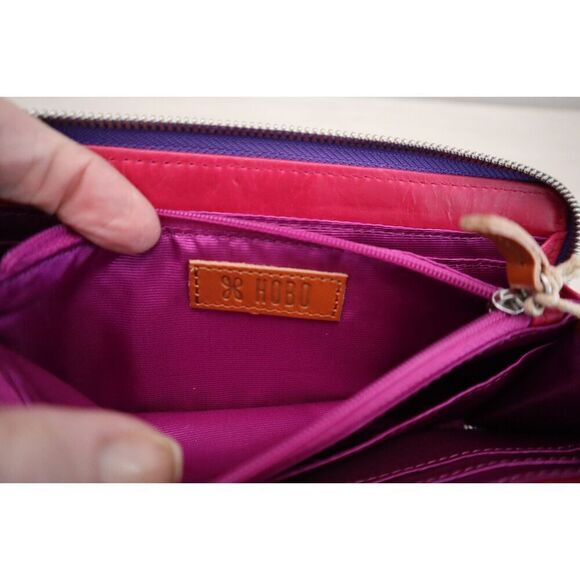 HOBO CB-32477 Women's Pink Poppy Floral Print Max Large Zip Around Wallet - Picture 9 of 12